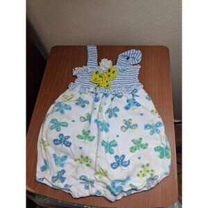 VTG Sweet Potatoes One Piece Romper Baby Girls Butterfly Outfit Y2K 90s 3 Months